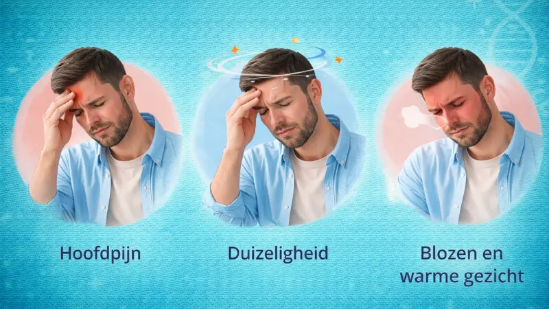 Veelvoorkomende Kamagra bijwerkingen zoals hoofdpijn duizeligheid en blozen