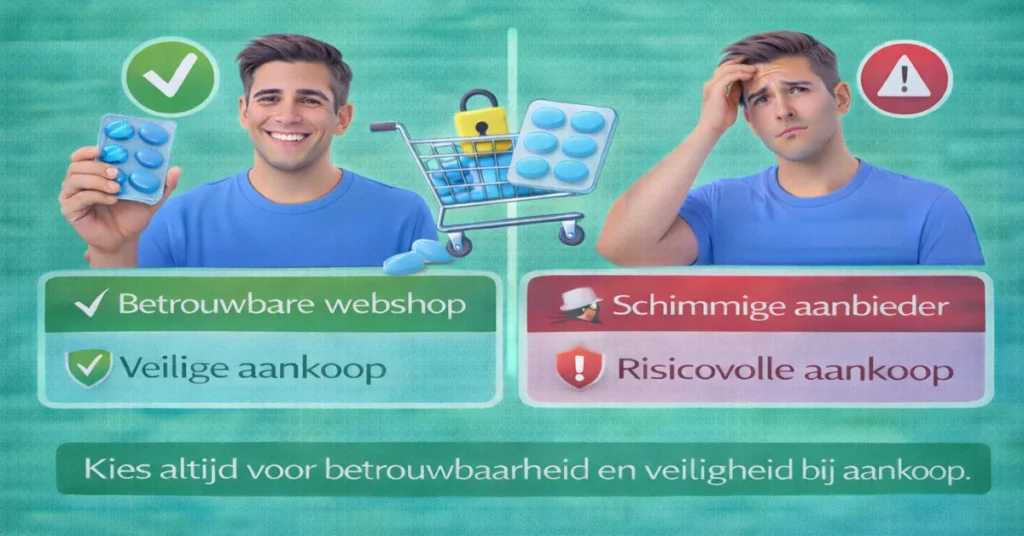 Waar Kamagra kopen met vergelijking tussen veilige webshop en risicovolle aanbieder