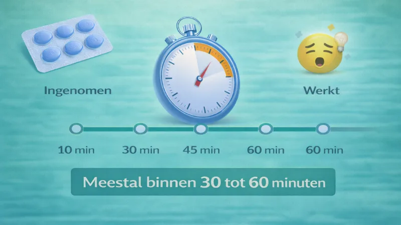 Tijdlijn van hoe snel Kamagra werkt met effect tussen 30 en 60 minuten