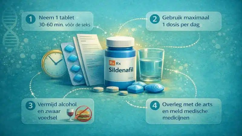 Tips voor veilig gebruik van Sildenafil zoals juiste dosering en vermijden van alcohol