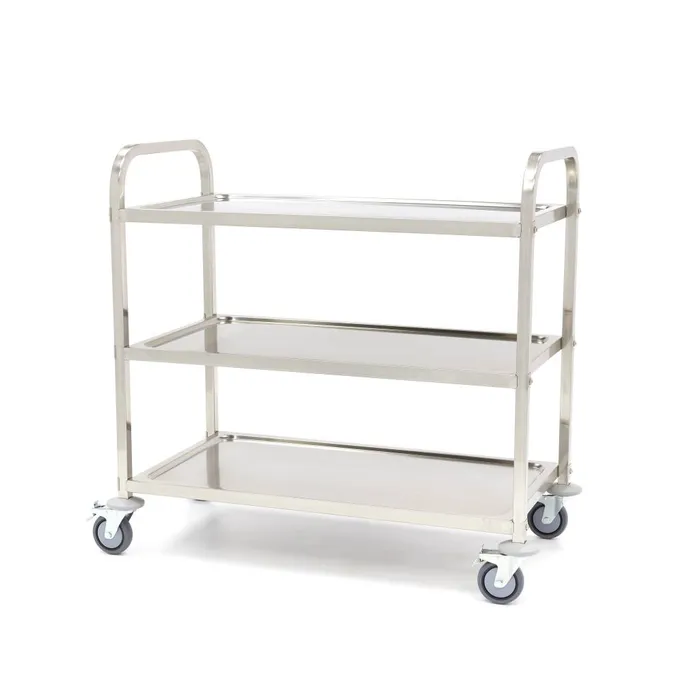 Gastro Servierwagen Edelstahl - 3 Regale